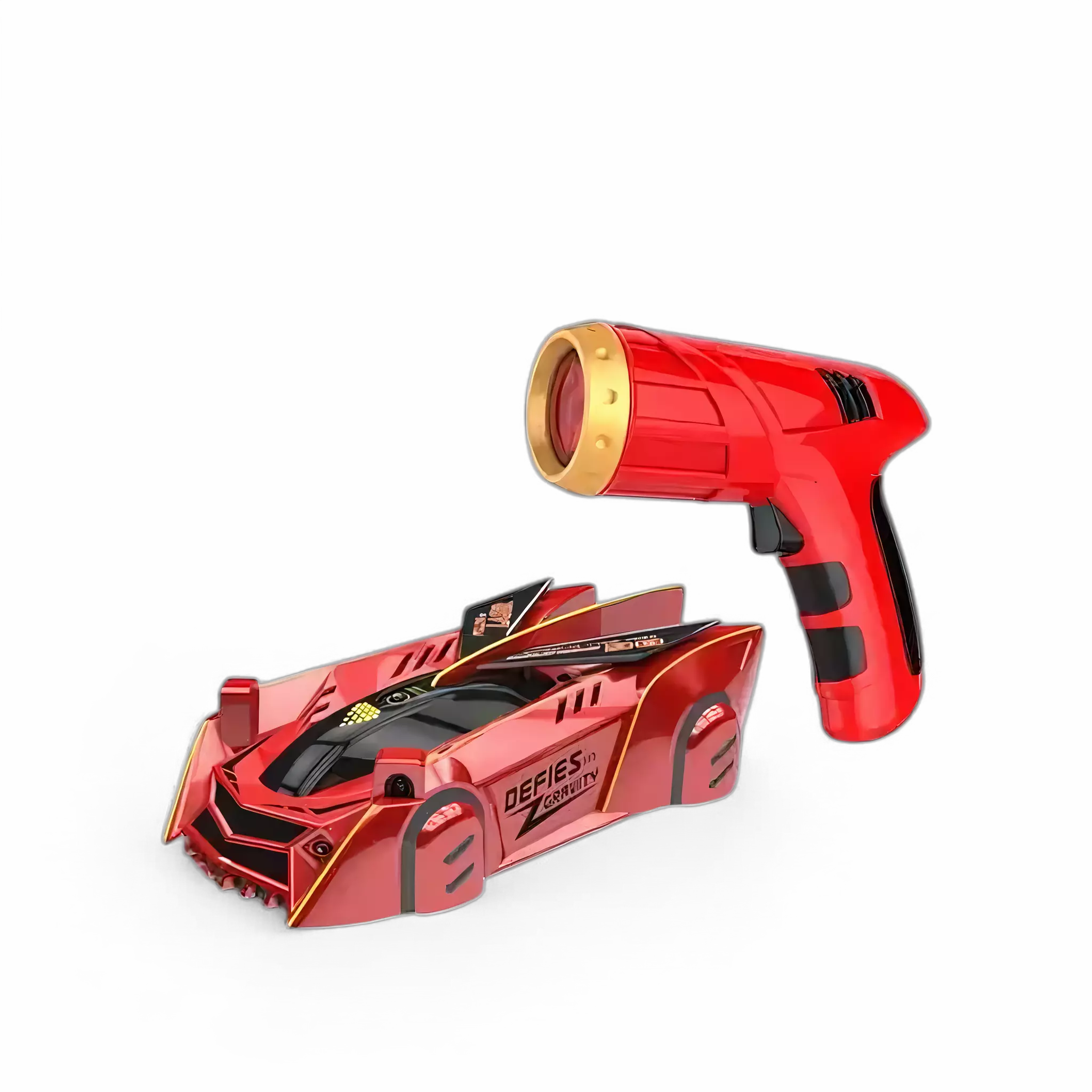 Vista lateral do carrinho anti-gravidade em alta velocidade