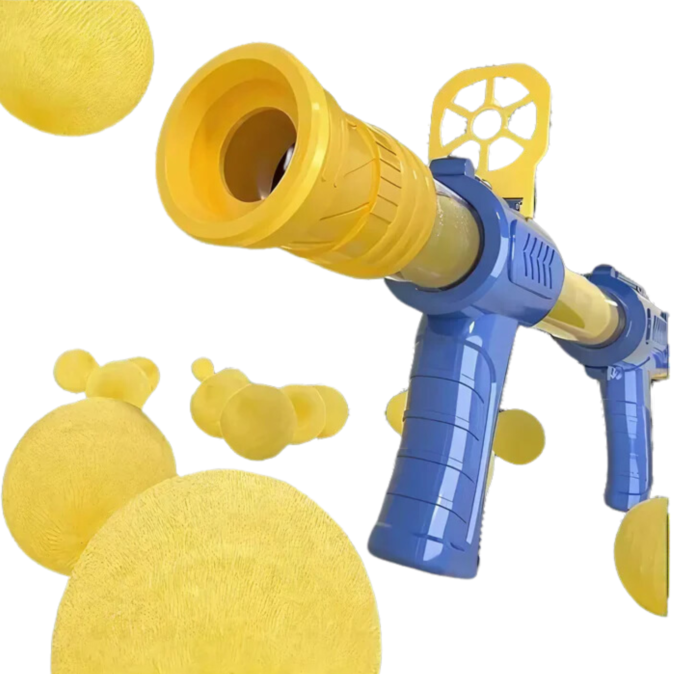 Detalhe dos patos se movendo no suporte interativo do brinquedo.