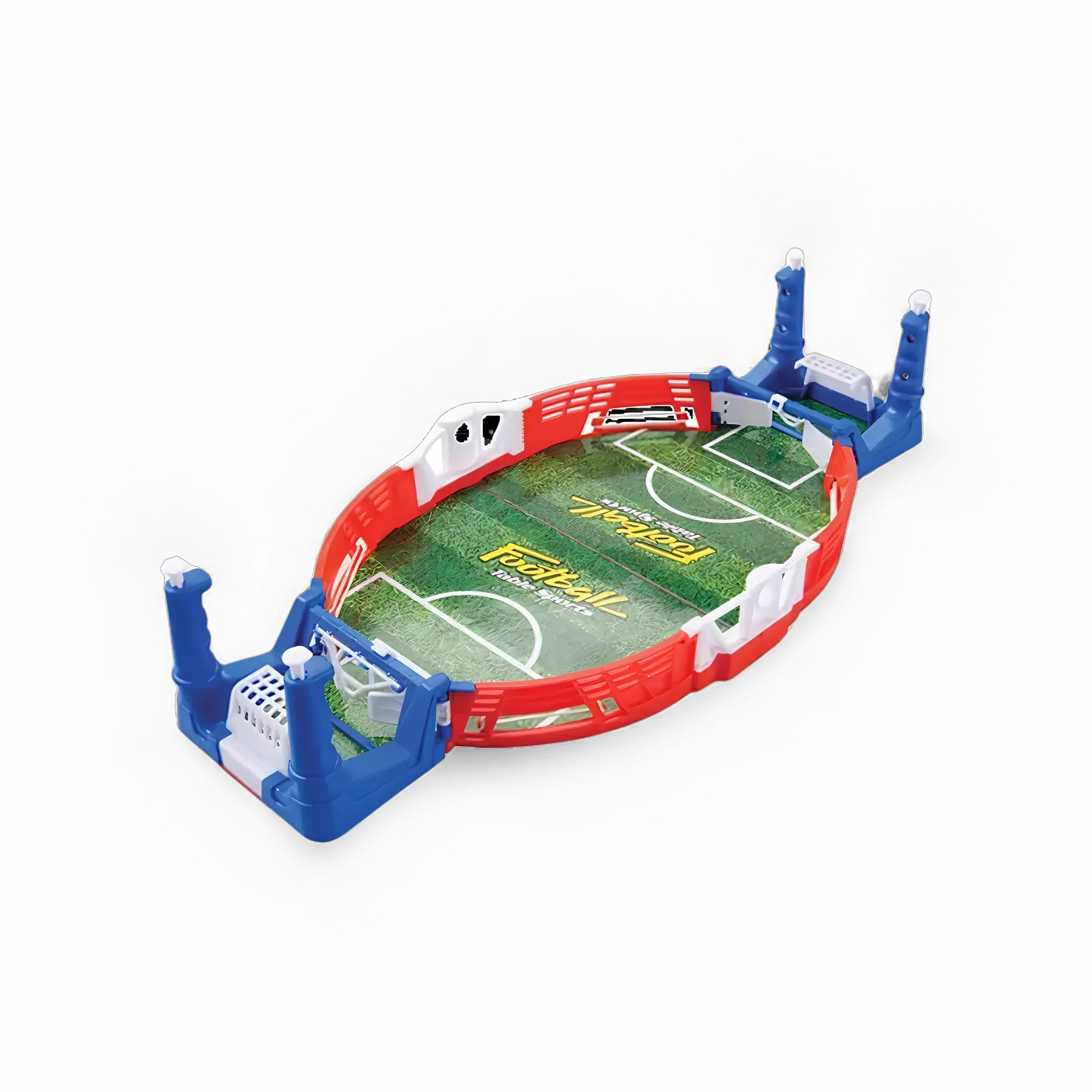 Mini jogo de futebol de mesa com crianças sorrindo.