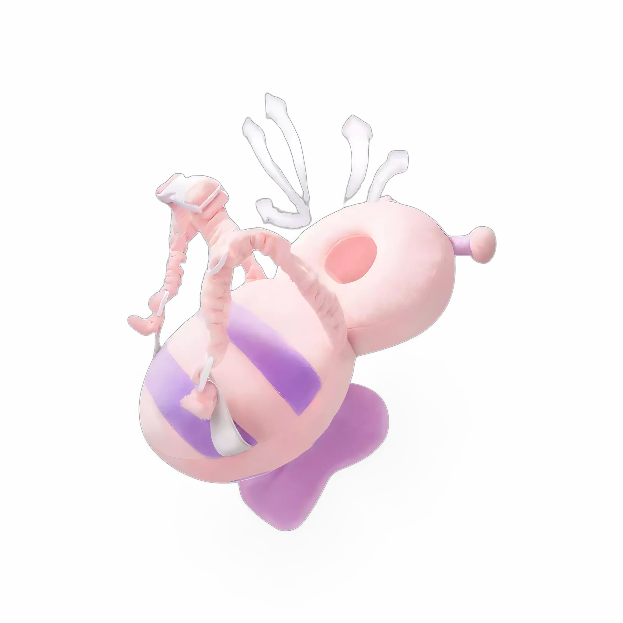 Vista traseira da mochila almofada com alças ajustáveis.