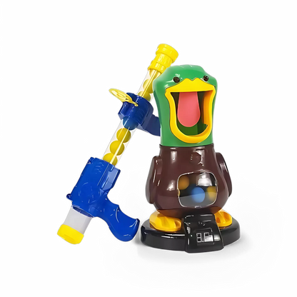 Brinquedo Batalha dos Patos em funcionamento, com patinhos se movendo.