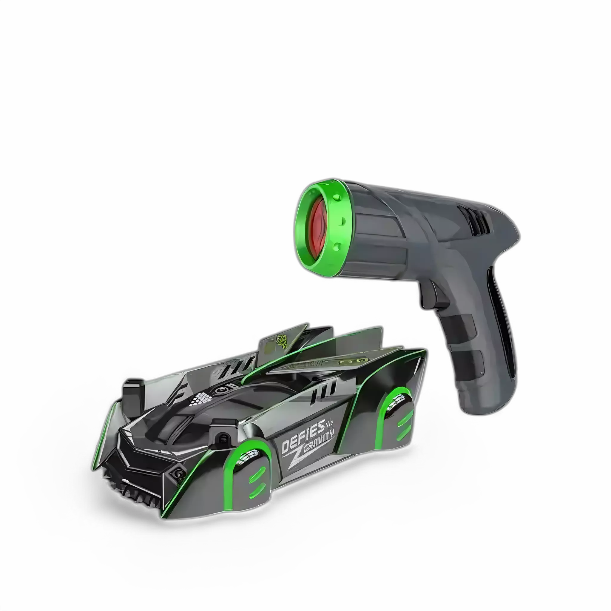 Carrinho anti-gravidade seguindo o ponto de laser enquanto desafia a inclinação da parede.