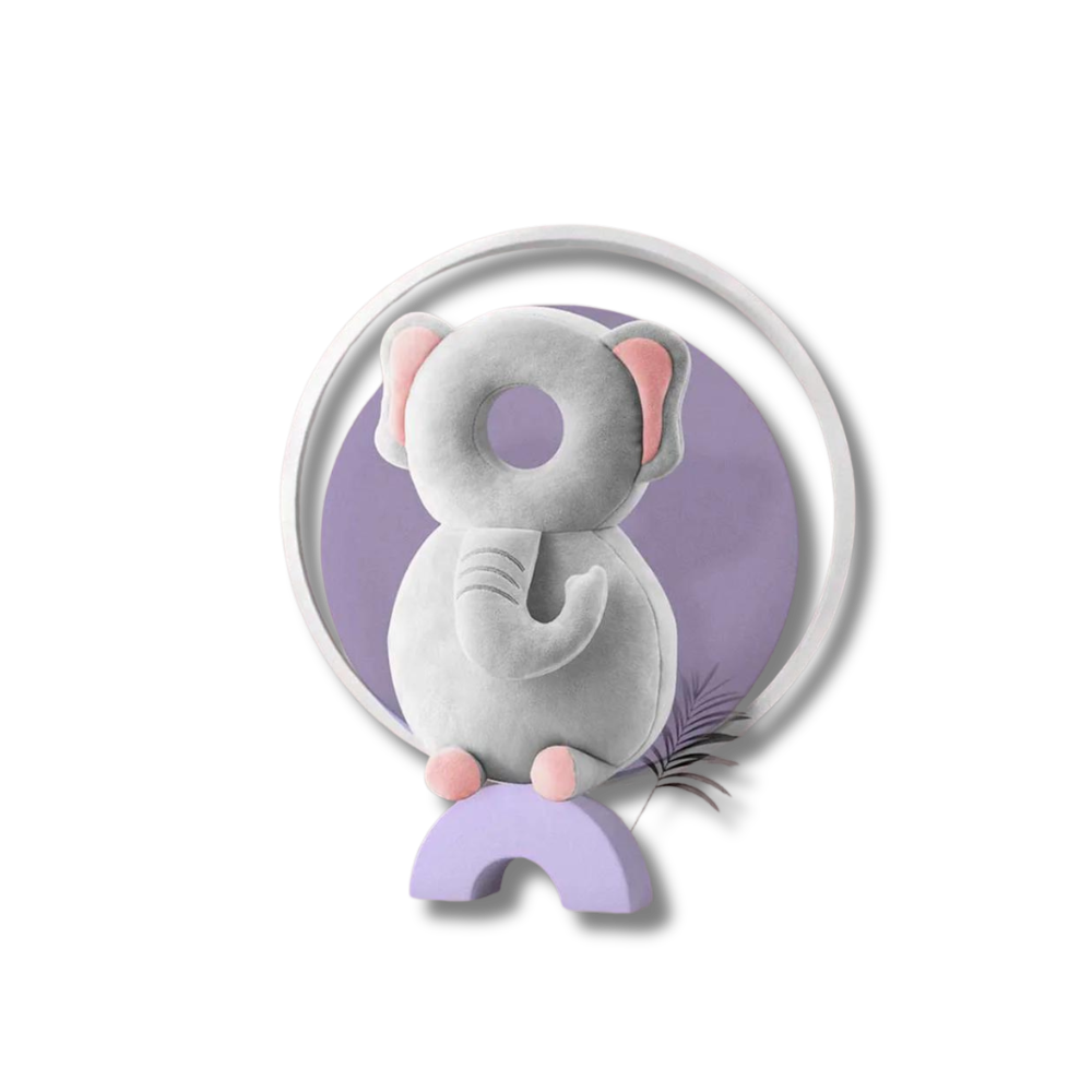 Detalhe da almofada protetora em formato ergonômico para bebês.